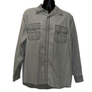 FADED GLORY Light Gray Mens Long Sleeve Shirt~XL